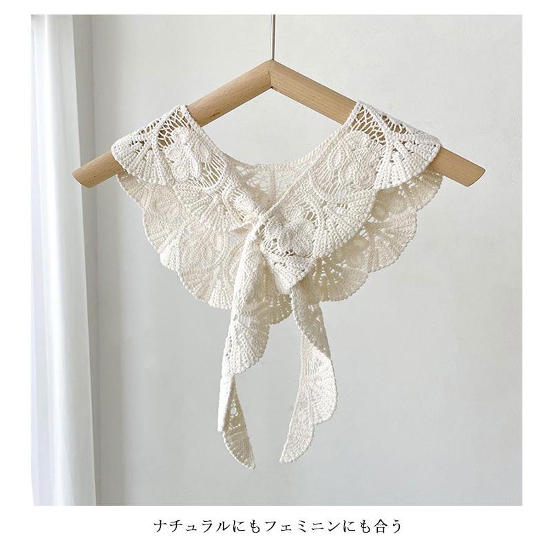 レディース 重ね着 つけ襟 三角ストール レイヤード ショール レース
