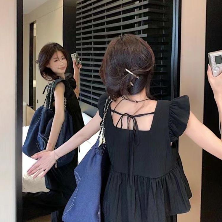上下セット セットアップ ノースリーブ ロングパンツ フリル