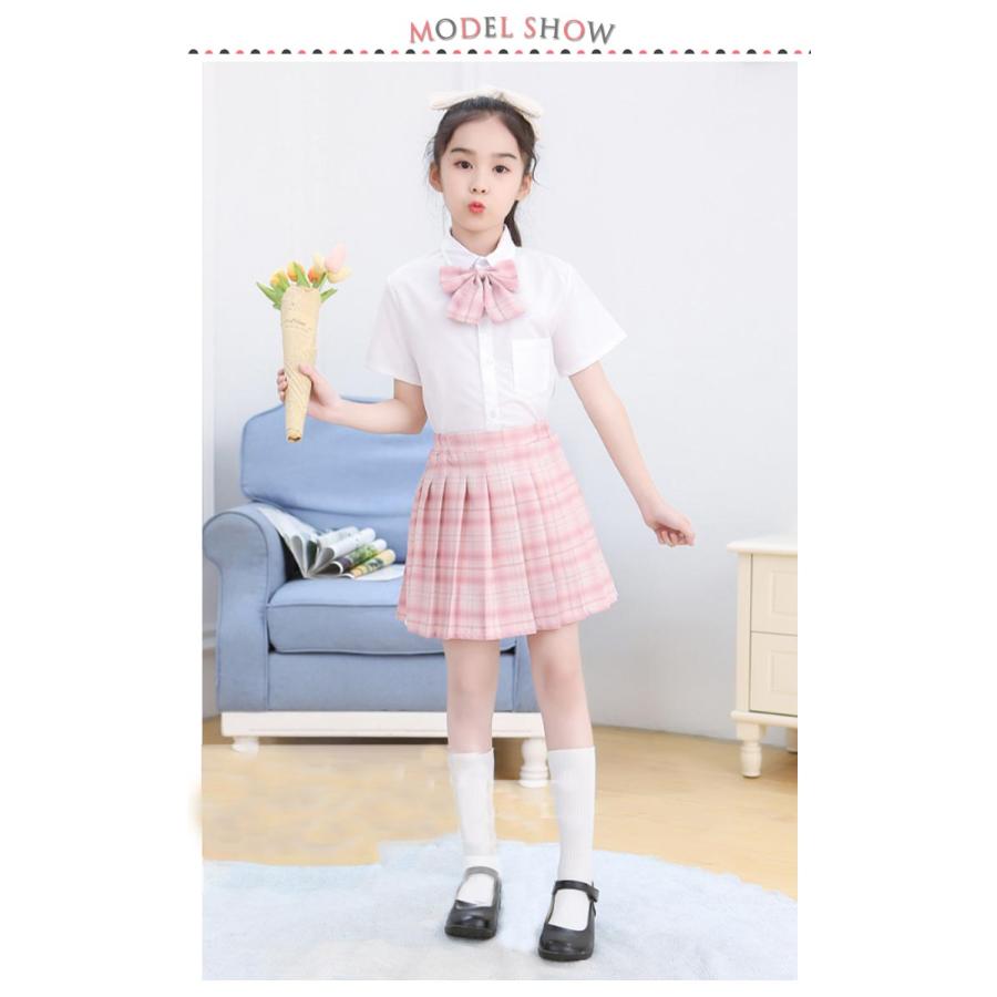 子供 スクール 制服 3点セット キッズ 女の子 半袖シャツ チェック柄