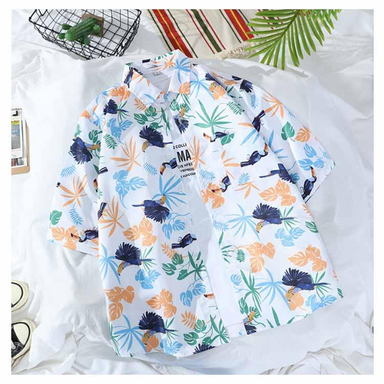 アロハシャツ メンズ 花柄 シャツ ボタニカル柄 総柄 トップス 半袖  