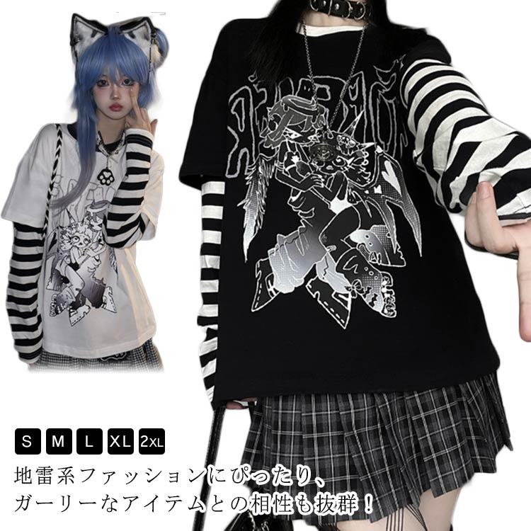 ロンT レディース 長袖tシャツ 原宿系 ストリート系 長袖 ゆったり T