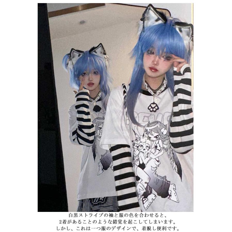 ロンT レディース 長袖tシャツ 原宿系 ストリート系 長袖 ゆったり T