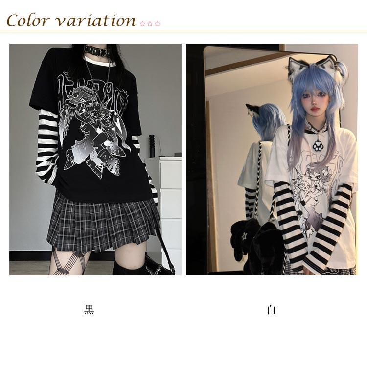 ロンT レディース 長袖tシャツ 原宿系 ストリート系 長袖 ゆったり T