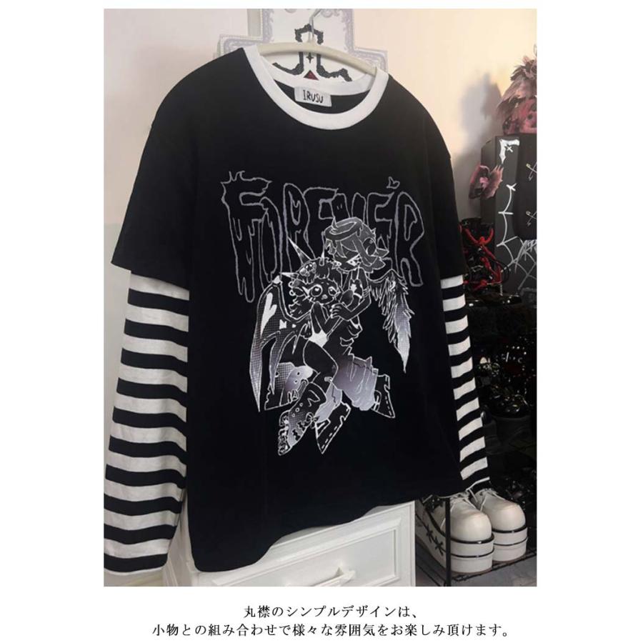 ロンT レディース 長袖tシャツ 原宿系 ストリート系 長袖 ゆったり T