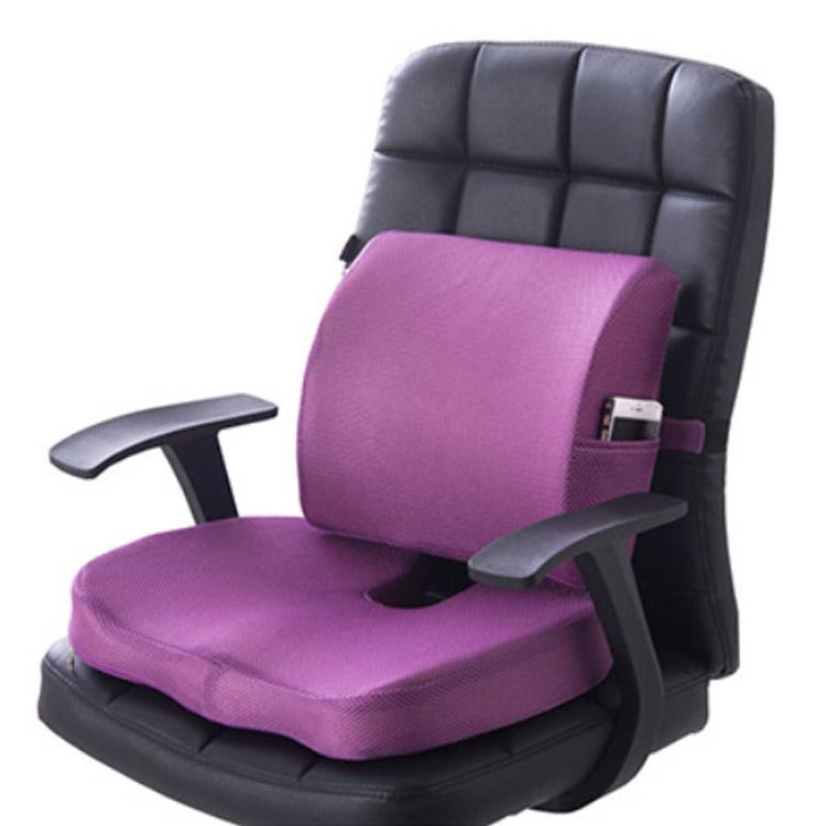 2点セット 椅子用 背もたれ 座布団 オフィス クッション 腰痛対策 低