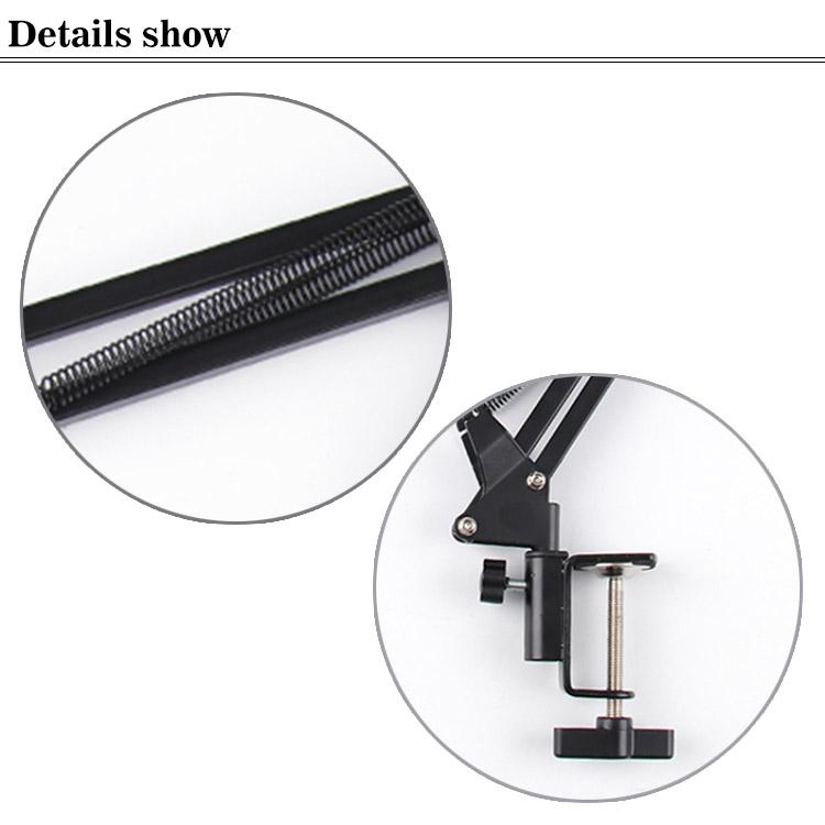 マイクスタンド マイクアーム コンデンサーマイク用 角度調節可能 360度回転 マイクスタンド マイクアーム 伸縮 角度調節 卓上 金属製