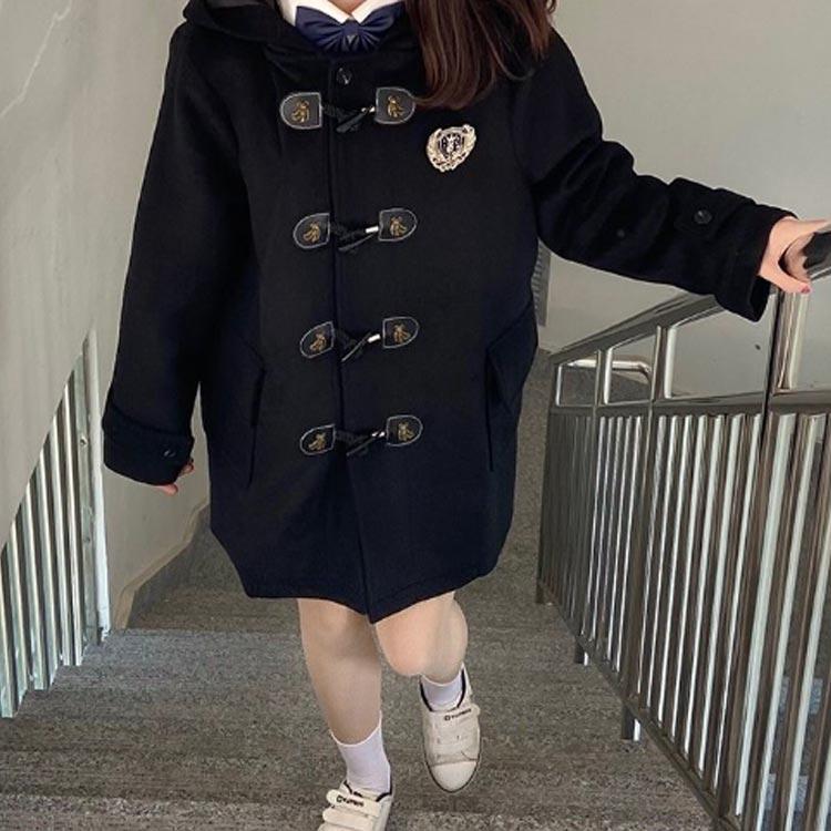 ダッフルコート レディース 中綿 長袖 コート 学生 フード付き