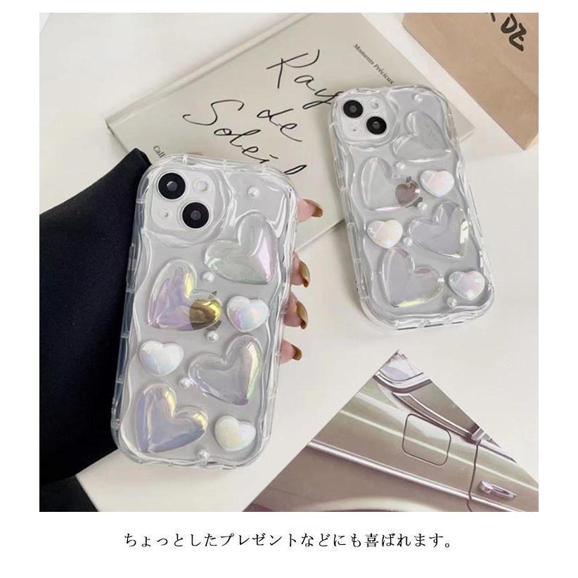 iPhoneケース クリア うねうね なみなみ iphone15 iphone15pro