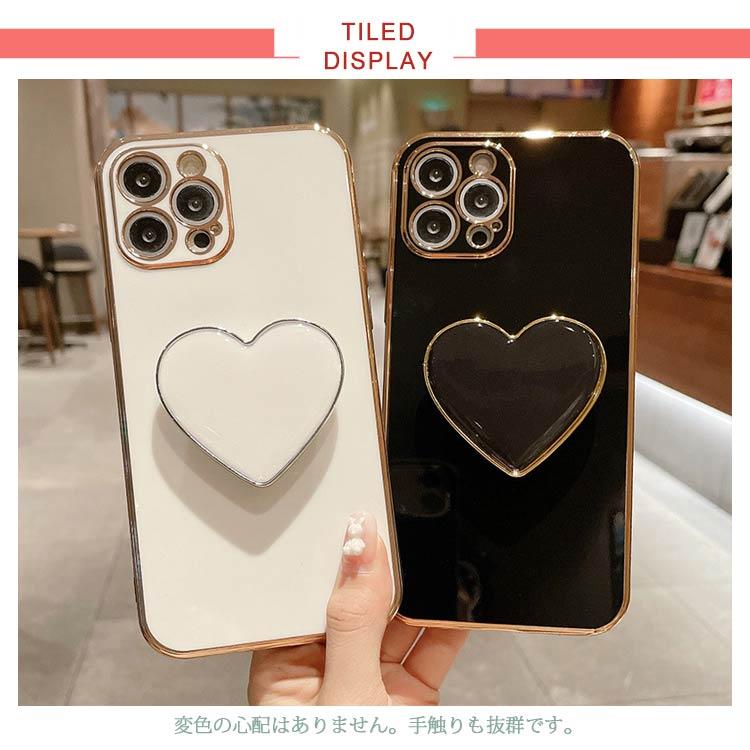 iphone15 pro カバー 耐衝撃 ハートスタンド付き ケース iphone メッキ