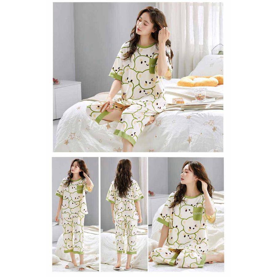 パジャマ レディース 半袖 ルームウェア 夏 夏用パジャマ ばくね