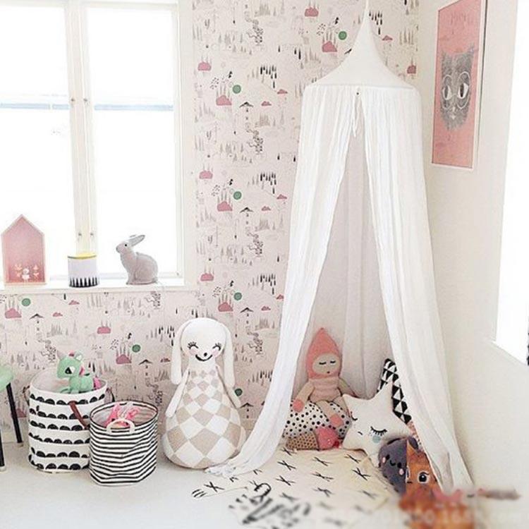 天蓋カーテン ベビーベッド 子供部屋 天蓋 ベッド 蚊帳 テント ベッド