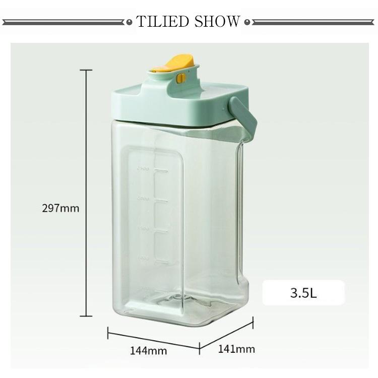 冷水筒 冷水ポット 蛇口付き 耐熱 耐冷 大容量 横置き 3.5L 洗いやすい 飲料水 お茶 炭酸 冷蔵庫に入れる プラスチック PP材質 軽量 丈夫｜atak｜08