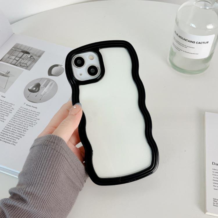 iPhone15 Pro Max Plus ケース うねうね ウェーブ なみなみ クリア
