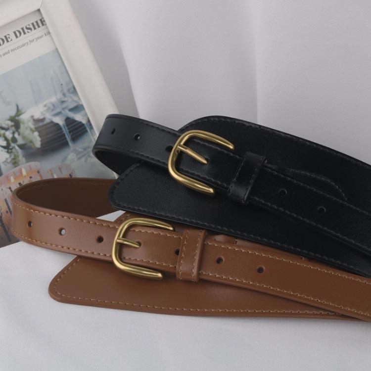 ベルト レディース 太 本革 サッシュベルト ゴムベルト 太ベルト