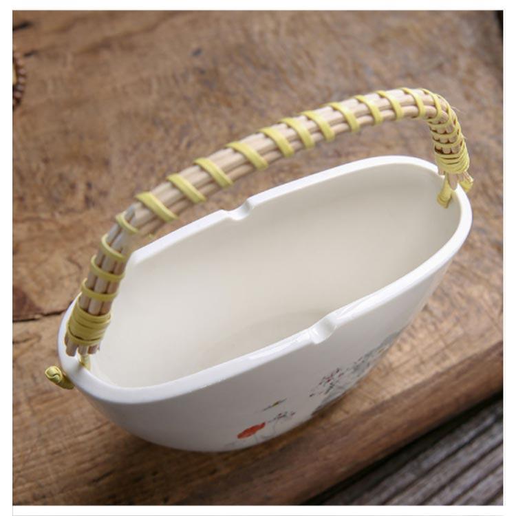 蚊取り線香 ホルダー 吊り下げ 陶器 ハンドル付き 蚊取り線香入れ