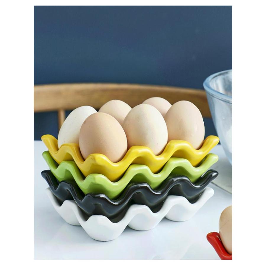 卵ホルダー エッグスタンド 2個セット 陶器 セラミック製 エッグラック