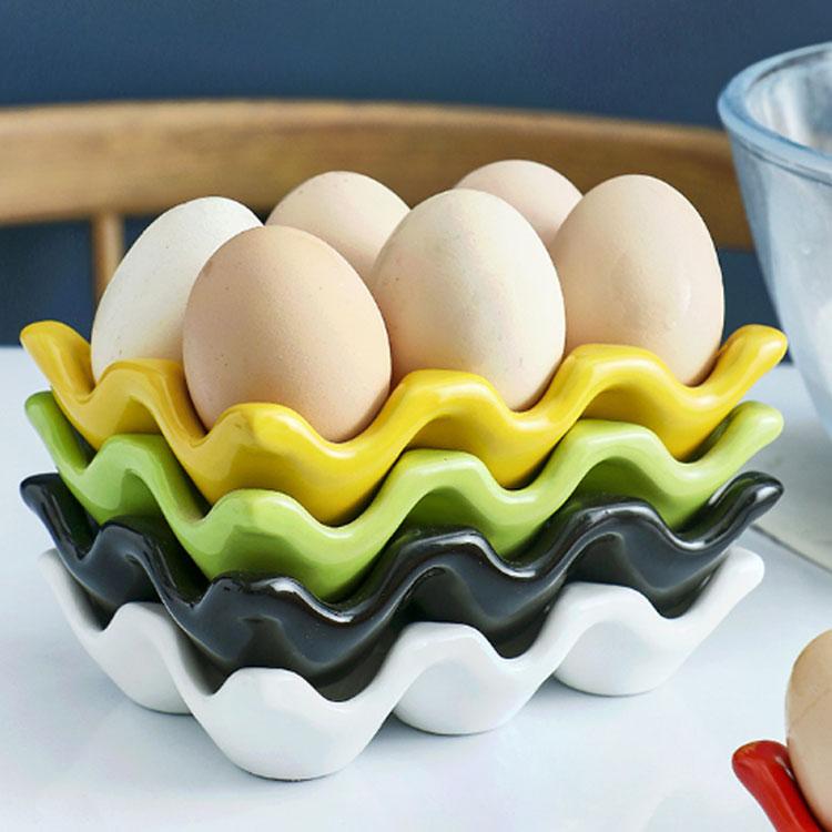 卵ホルダー エッグスタンド 2個セット 陶器 セラミック製 エッグラック