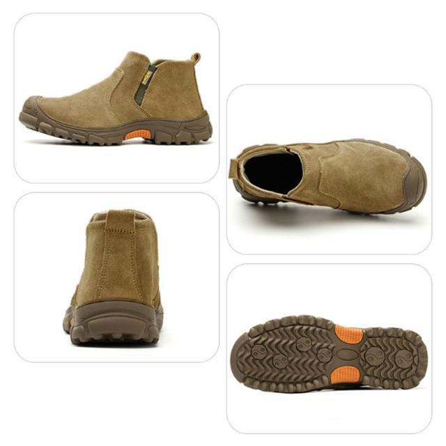 作業靴 安全靴 溶接 スエード革 ハイカット 紐無しブーツ サイドゴア