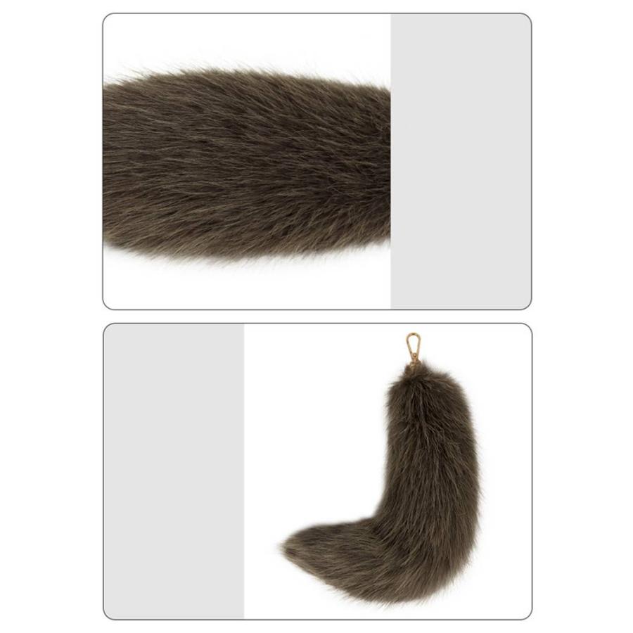 超特大 ゴールデンアイランドフォックス ファーキーホルダー 狐毛皮