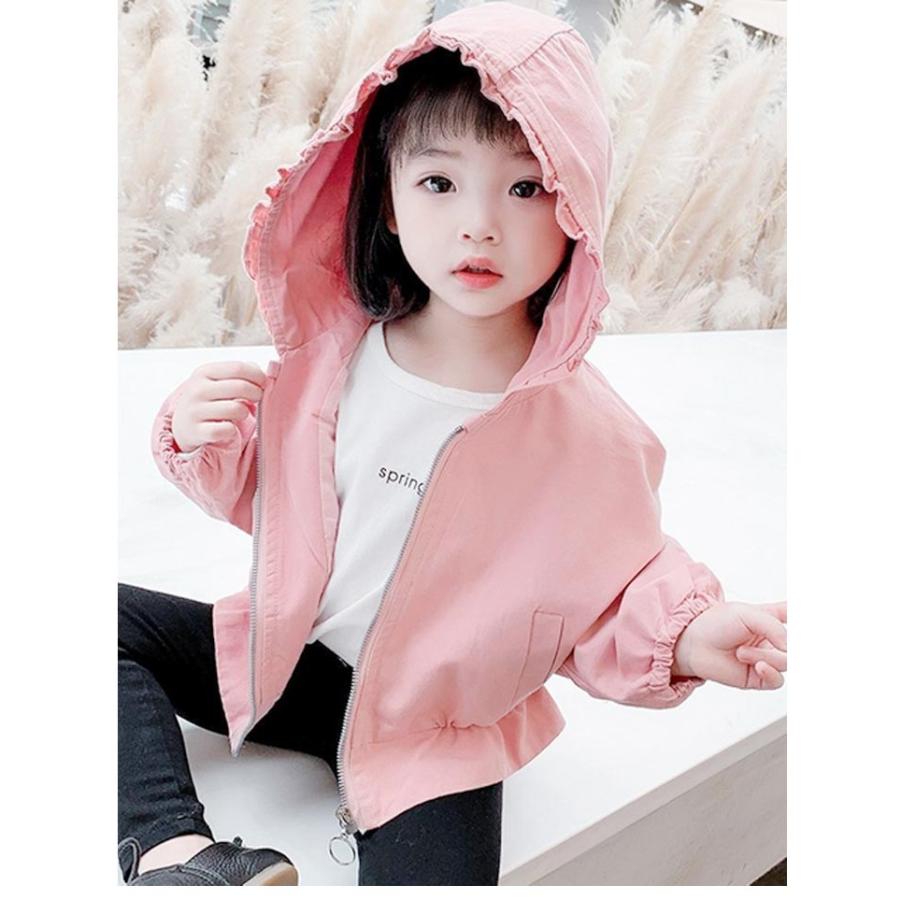 子供服 キッズ アウター フリルブルゾン マウンテンパーカー パーカー