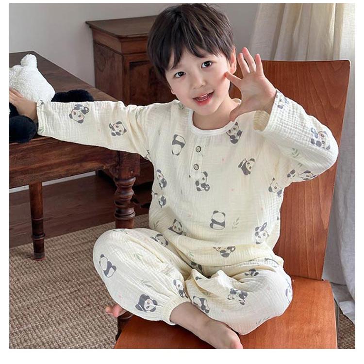 パジャマ キッズ ダブルガーゼ 長袖 子供用 上下セット ルームウェア