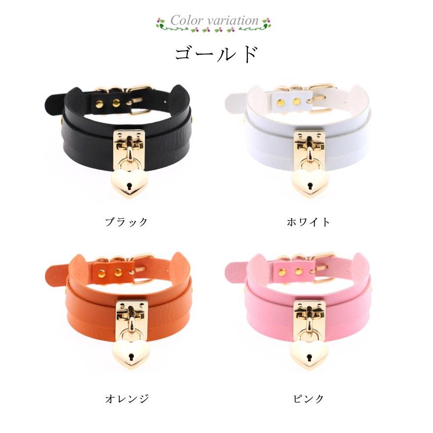 送料無料 アクセサリー チョーカー ネックレス ベルト 鍵付 ハート型
