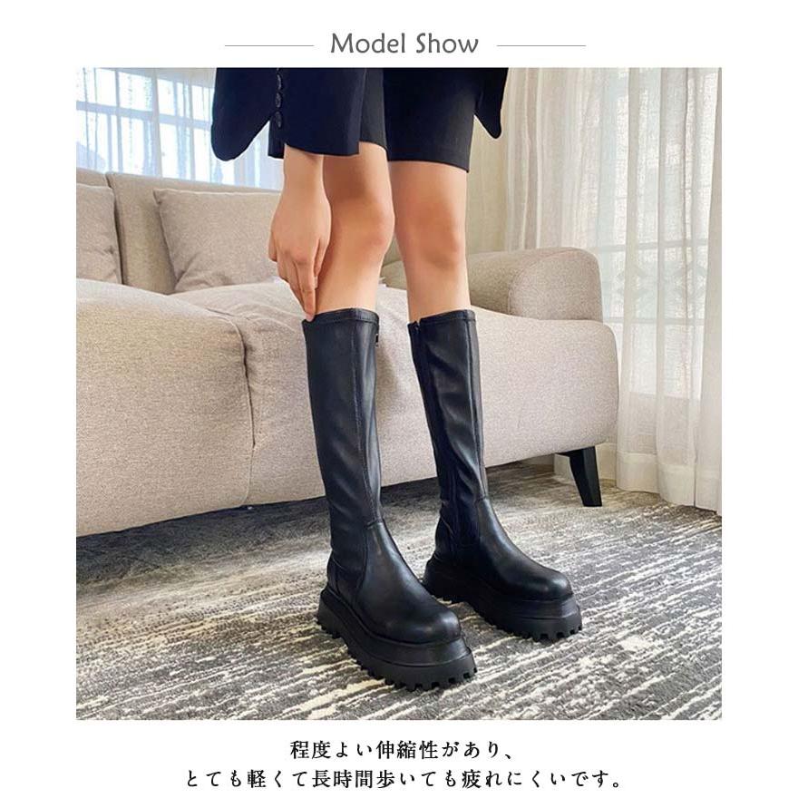 ショートブーツ ロングブーツ 2タイプ丈 レディース 靴 厚底 ブーツ