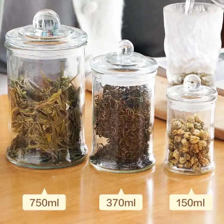 ガラス キャニスター 保存容器 密閉 蓋付き 3個セット 丸型 密閉保存