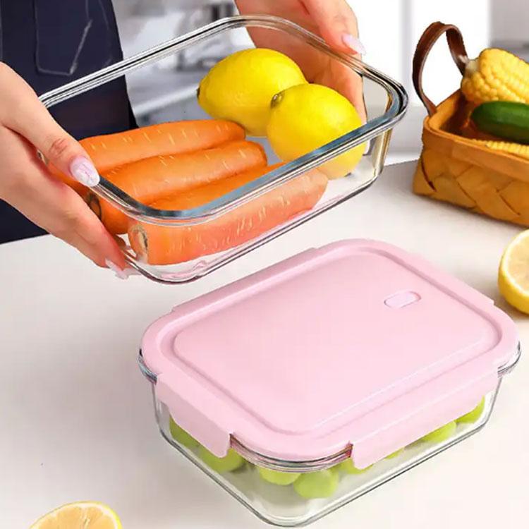 耐熱ガラス 保存容器 密閉 蓋付き 5個セット 四角 角型 耐冷 耐熱