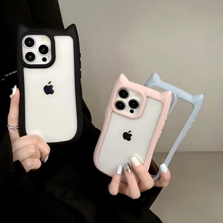 2個セット 猫耳 スマホケース iphone16 pro max ケース 透明 クリア 猫