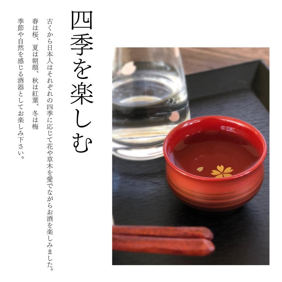 つぼみ ぐい呑 四季揃えセット 越前 漆器 あたかや 伝統工芸 蒔絵 職人