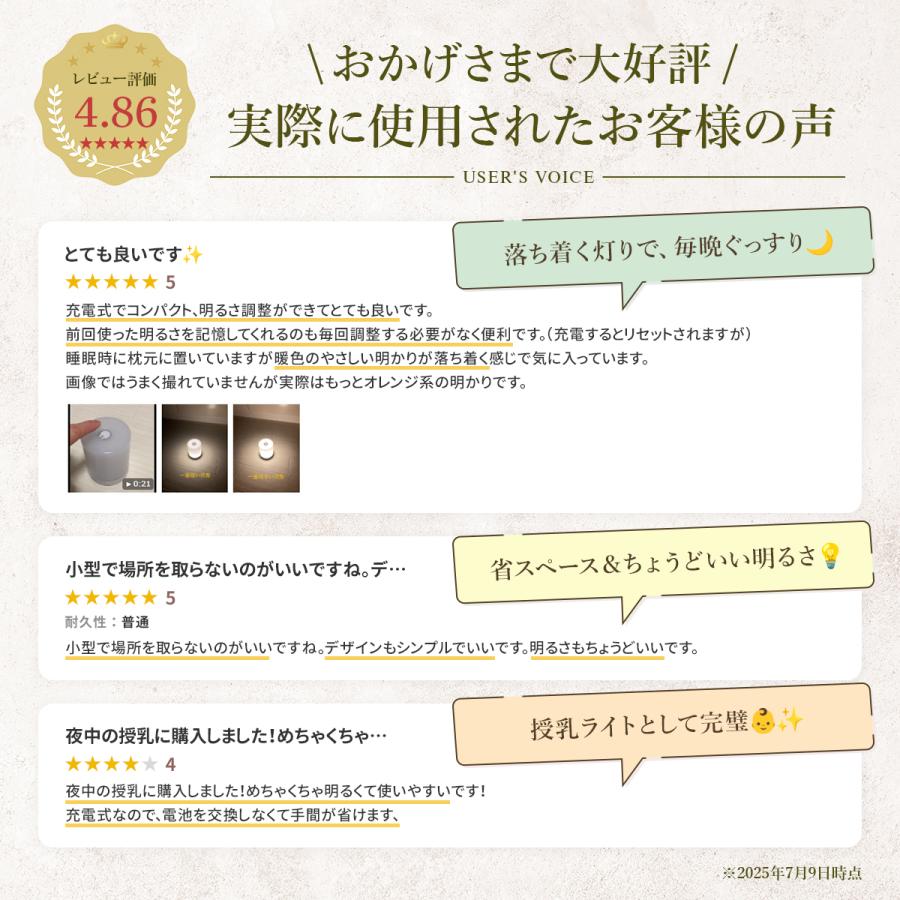 ナイトライト 授乳ライト テーブルランプ テーブルライト 寝室 ベッドサイドランプ 赤ちゃん usb充電式 led おしゃれ デスクライト 防災 | ブランド登録なし | 02