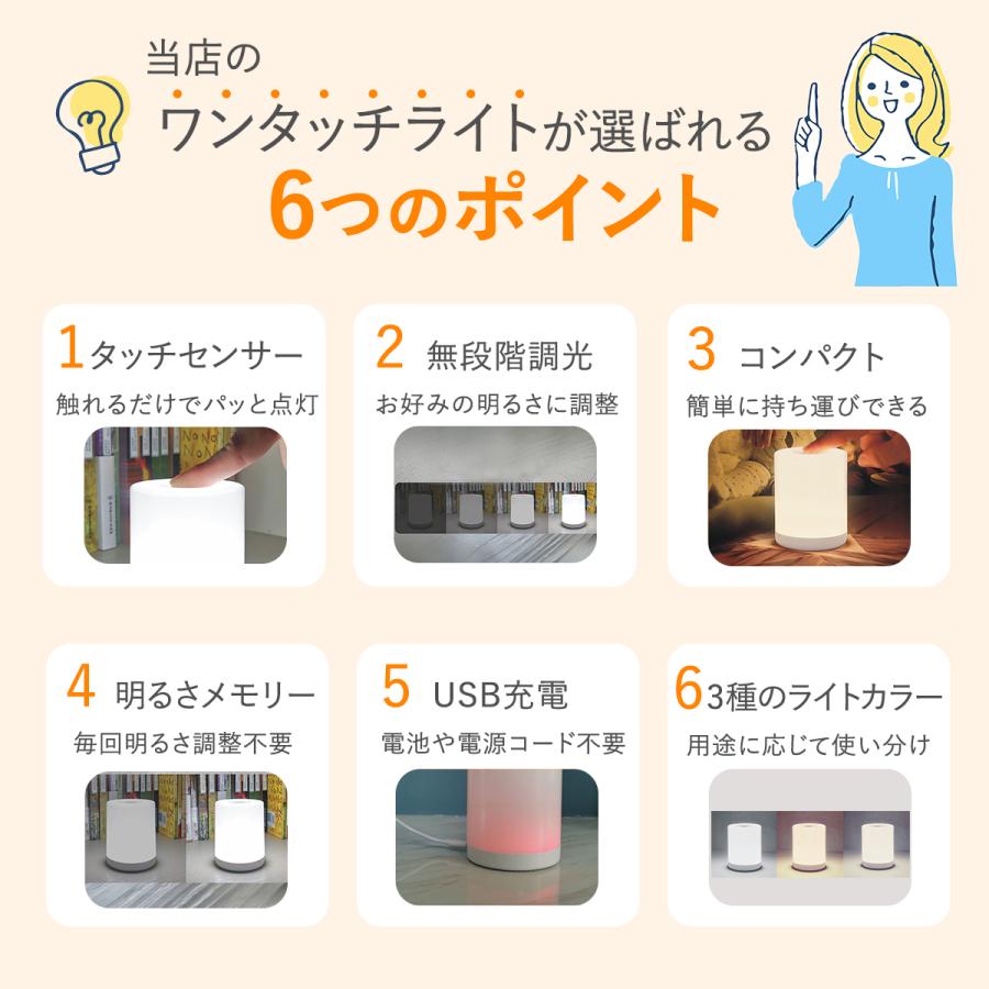 ナイトライト 授乳ライト テーブルランプ テーブルライト 寝室 ベッドサイドランプ 赤ちゃん usb充電式 led おしゃれ デスクライト 防災 | ブランド登録なし | 04
