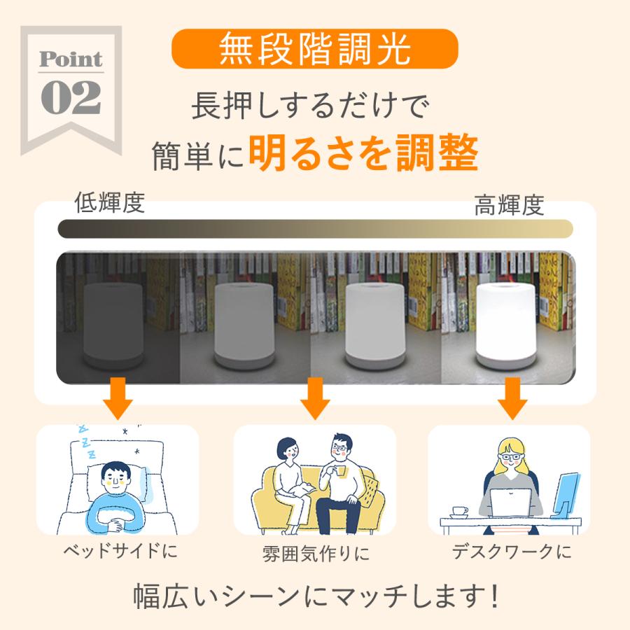 ナイトライト 授乳ライト テーブルランプ テーブルライト 寝室 ベッドサイドランプ 赤ちゃん usb充電式 led おしゃれ デスクライト 防災 | ブランド登録なし | 06