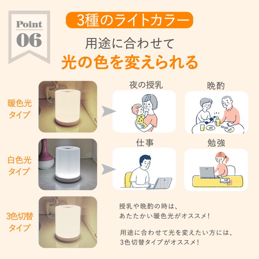 ナイトライト 授乳ライト テーブルランプ テーブルライト 寝室 ベッドサイドランプ 赤ちゃん usb充電式 led おしゃれ デスクライト 防災 | ブランド登録なし | 10