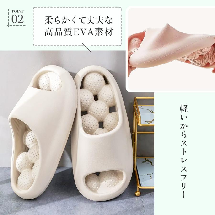 健康サンダル シャワーサンダル 足つぼ 滑り止め マッサージ スリッパ イボイボ おしゃれ 軽量  屋外 オフィス 室外 外履き ベランダ ルーム シューズ 厚底 | ブランド登録なし | 07