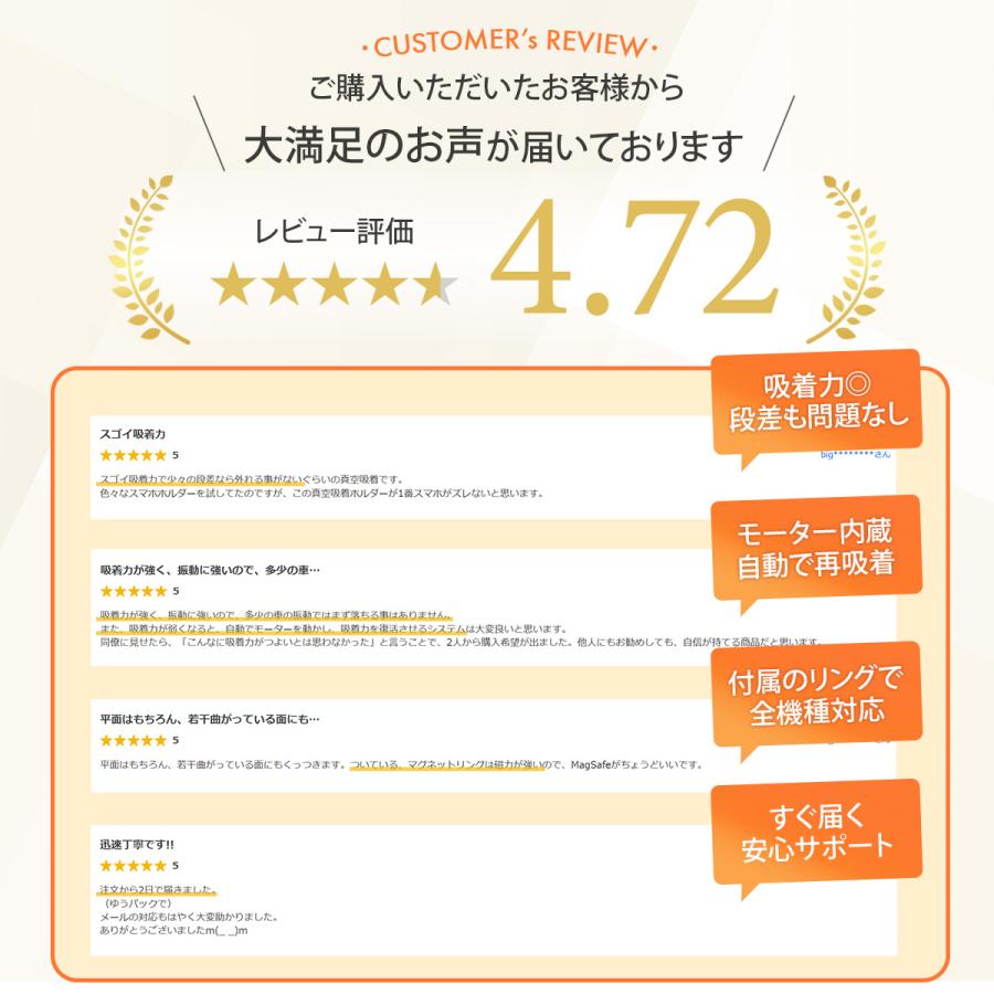 スマホホルダー 車 マグネット magsafe 真空 車載ホルダー 車載 スマホスタンド 携帯ホルダー マグネット iphone  スマホ 全機種対応 吸盤 | ブランド登録なし | 03