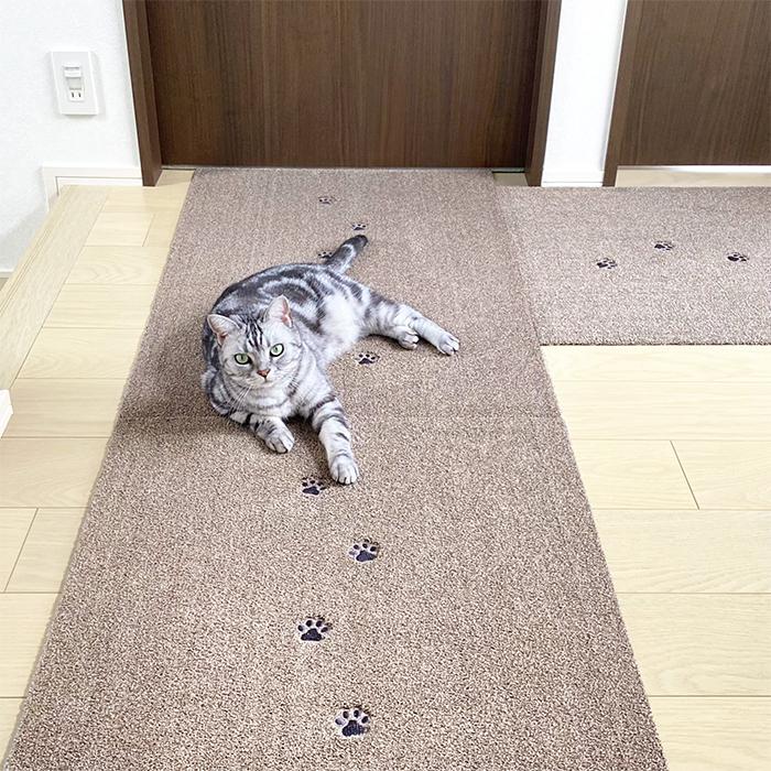 マット 廊下敷き 同色15枚入 てくてく肉球 Rugtasu 60x90cm ラグタスの画像