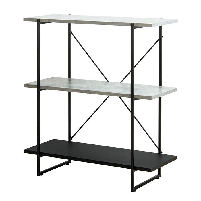 ラック 組立式 ストーン調 オープンラック 3段 IW-1330 幅80x奥行32.8x高さ88.5cm 岩附