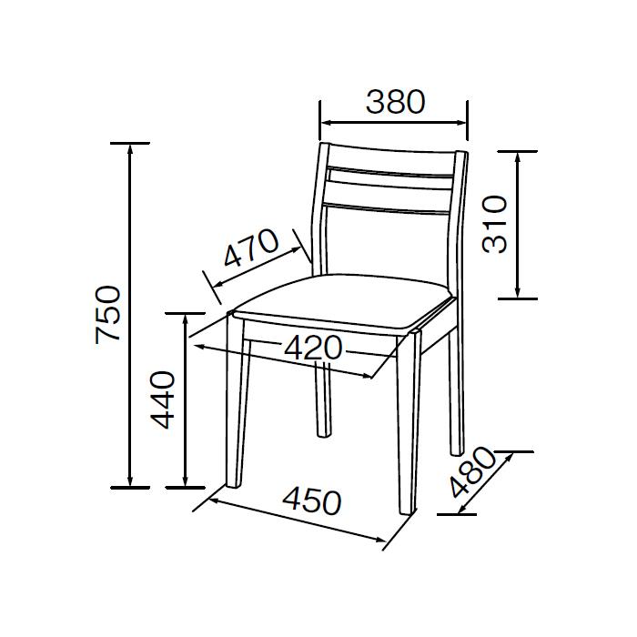 チェア 同色2脚入 DC-134 幅450x奥行500x高さ750mm 桜屋工業 : A-Tal