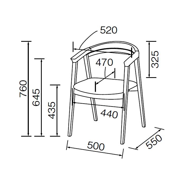 ダイニングチェア DC-145-W 幅520x奥行550x高さ760mm 桜屋工業 : A-Tal