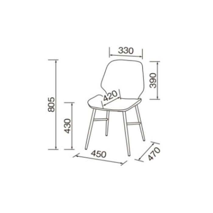 ダイニングチェア 2脚入 完成品 DC-157-F 幅445x奥行605x高さ805mm 桜