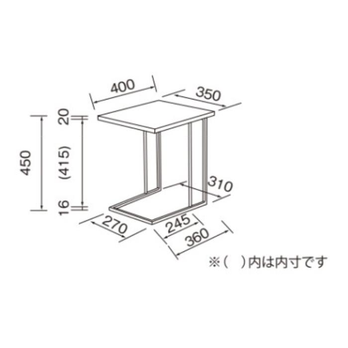サイドテーブル 完成品 LT-48 幅350x奥行400x高さ450mm 桜屋工業 : A