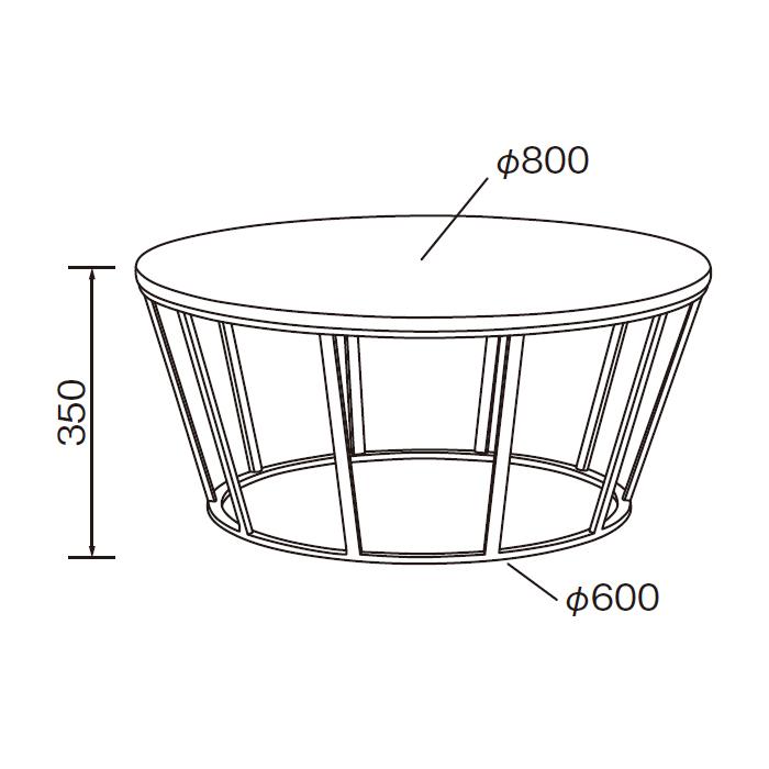リビングテーブル 完成品 LT-81-L 幅800x奥行800x高さ350mm 桜屋工業
