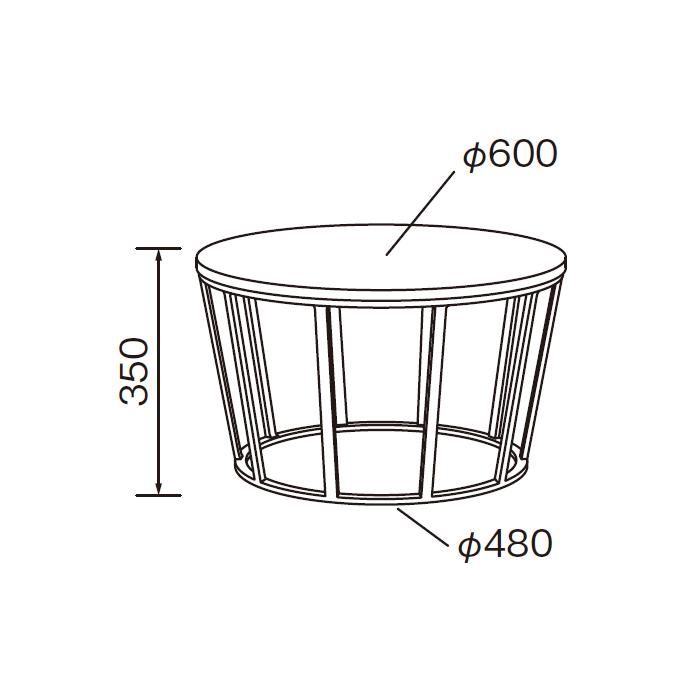 リビングテーブル 完成品 LT-81-M 幅600x奥行600x高さ350mm 桜屋工業