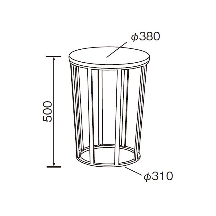 リビングテーブル 完成品 LT-81-S 幅380x奥行380x高さ500mm 桜屋工業