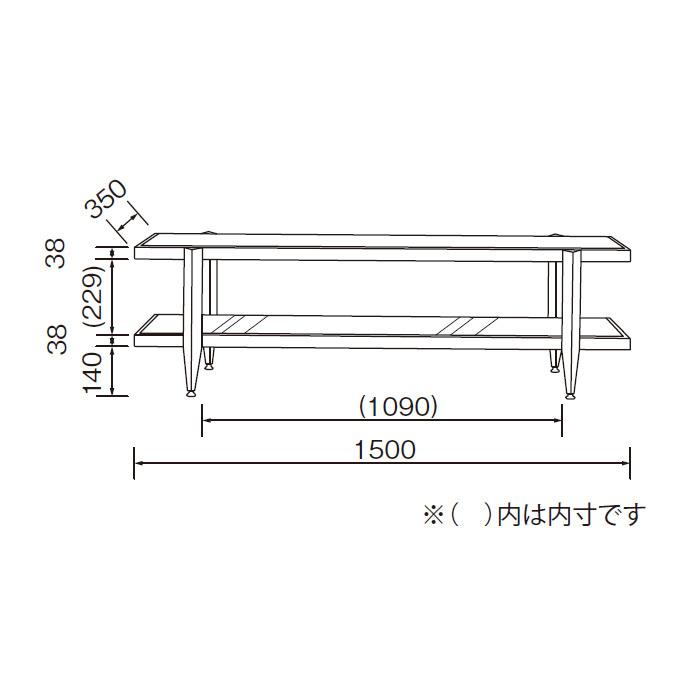 テレビ台 組立式 LV-99-150W 幅1500x奥行406x高さ445mm 桜屋工業 : A