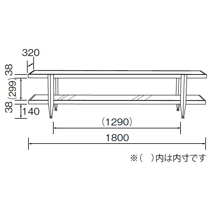 テレビ台 組立式 LV-99-180W 幅1800x奥行406x高さ445mm 桜屋工業 : A