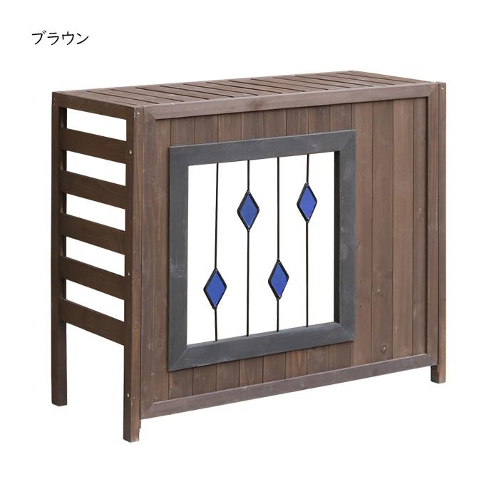 室外機カバー 組立式 ステンドグラス AC-DG930 幅930x奥行390x高さ800mm 住まいスタイル_1