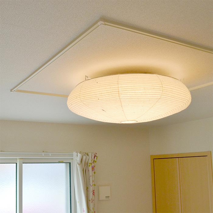 LEDシーリングライト 和紙 nest 美濃粕紙 幅590x奥行590x高さ180mm 彩